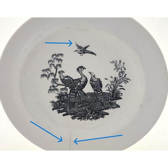 PLATES-WEDGWOOD-LIVERPOOL BIRDS-Black White-Small-Butter Dish-Display-6" - Picture 9 of 11